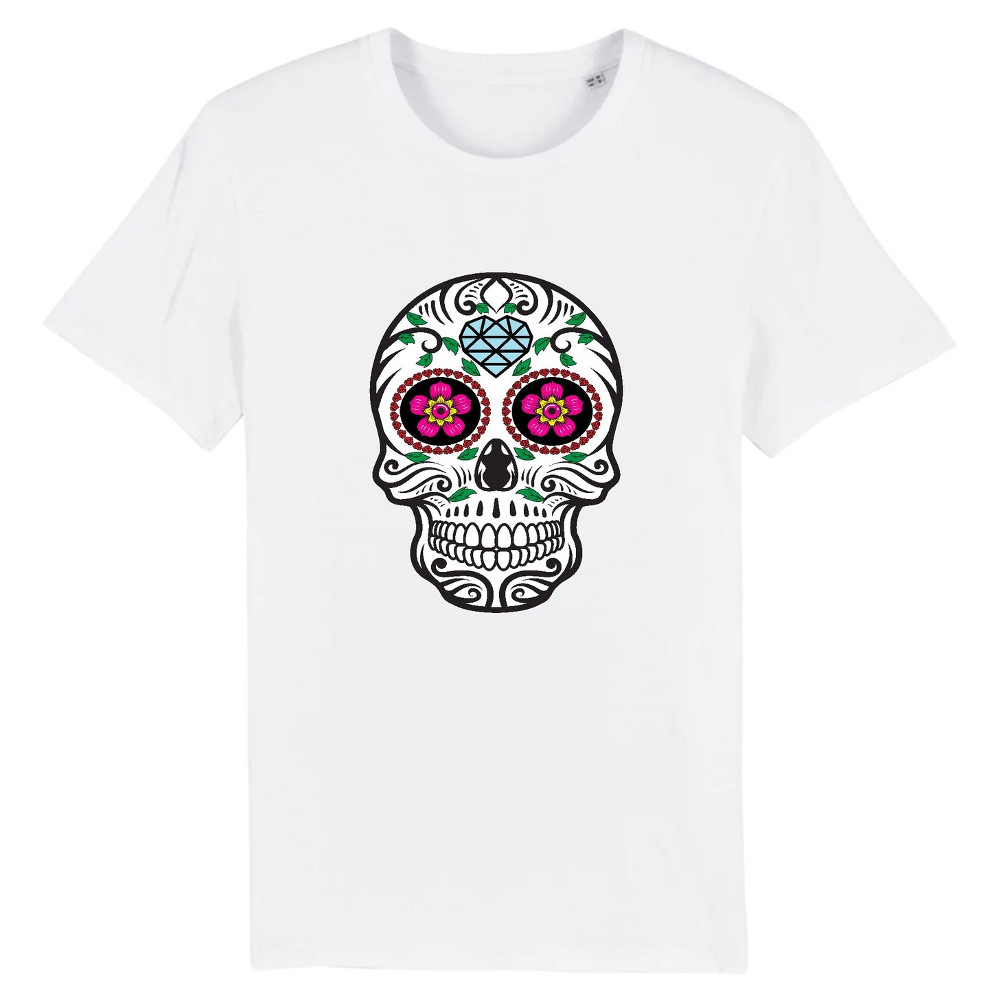 T shirt tete de mort mexicaine diamant