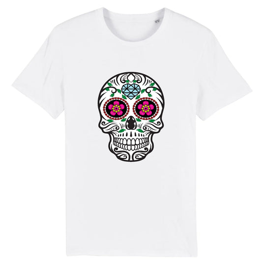 T shirt tete de mort mexicaine diamant