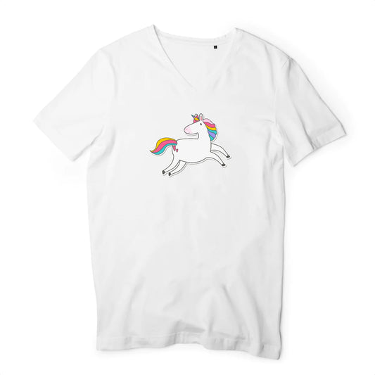 T shirt homme col V Licorne mignonne