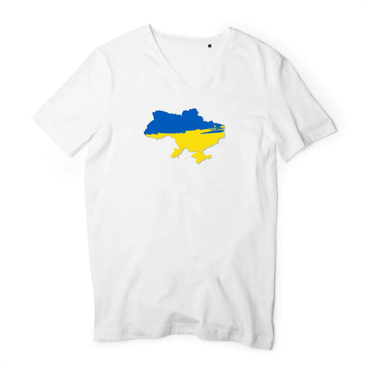 T shirt homme col V Ukraine carte