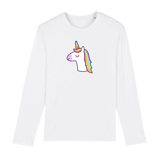 T shirt Manches longues Homme Licorne avec les yeux fermés