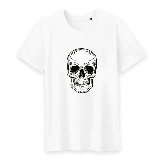 T shirt homme col rond Tête de Mort Blanche