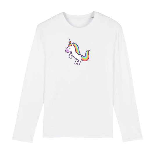 T shirt Manches longues Homme Licorne blanche