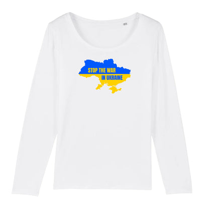 T shirt Manches longues Femme Ukraine carte du pays