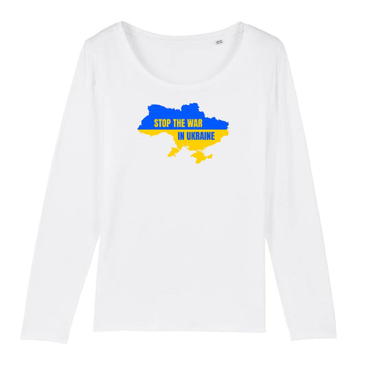 T shirt Manches longues Femme Ukraine carte du pays