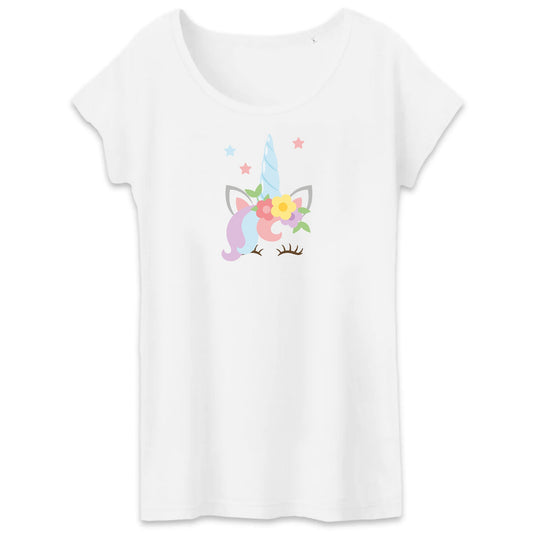 T shirt Femme Licorne avec fleurs