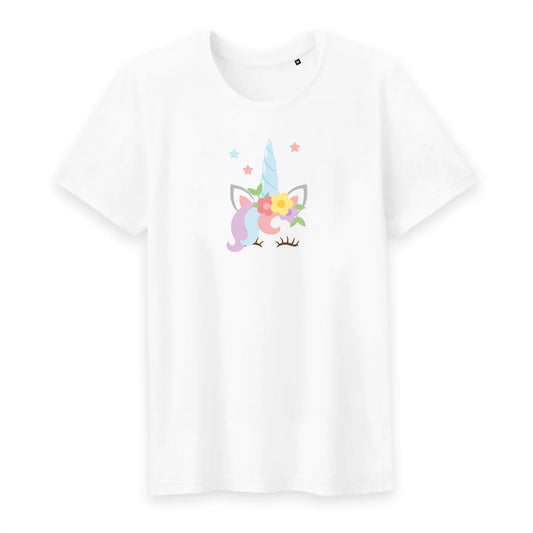 T shirt homme col rond Licorne avec fleurs