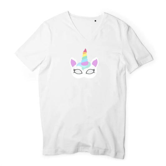 T shirt homme col V Licorne masque