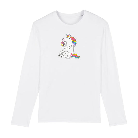 T shirt Manches longues Homme Licorne s'assoit