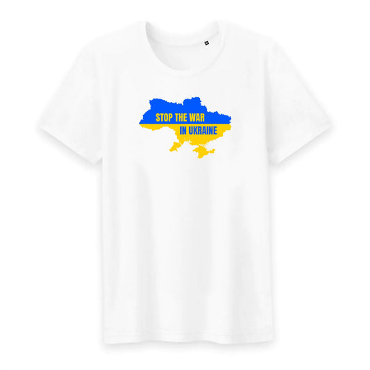 T shirt homme col rond Ukraine carte du pays