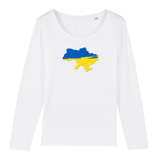 T shirt Manches longues Femme Ukraine carte