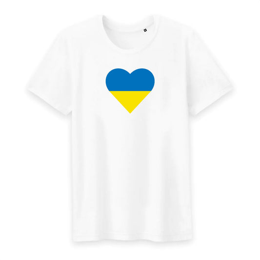 T shirt homme col rond Ukraine Coeur