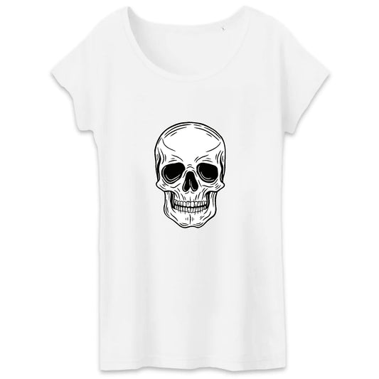 T shirt Femme Tête de Mort Blanche