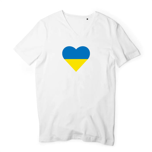 T shirt homme col V Ukraine Coeur