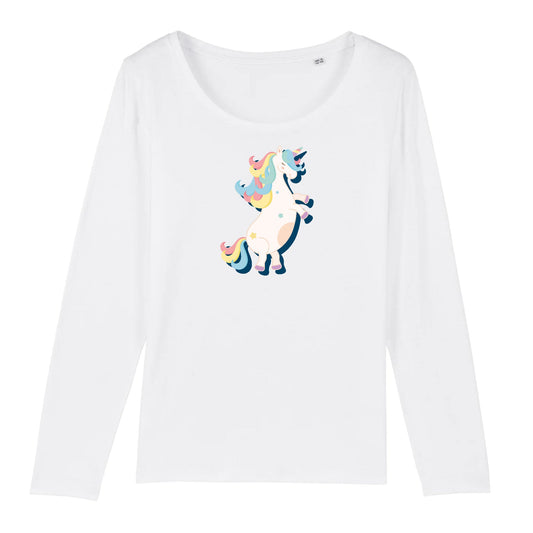 T shirt Manches longues Femme Licorne danse