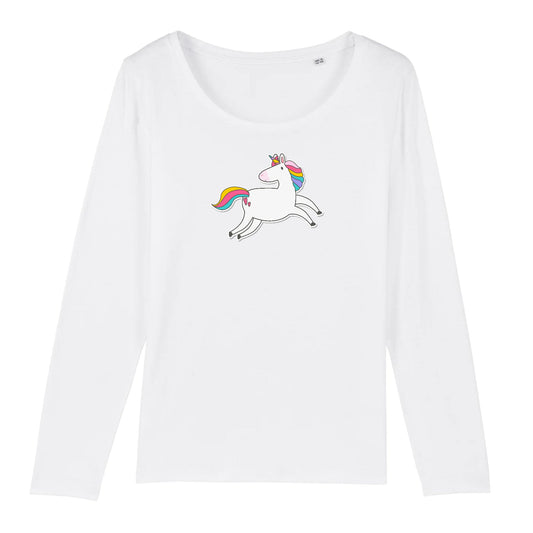 T shirt Manches longues Femme Licorne mignonne