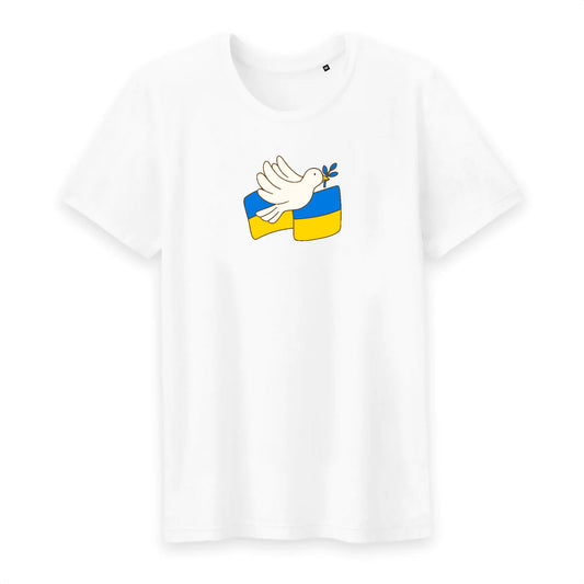 T shirt homme col rond Ukraine appel à la paix