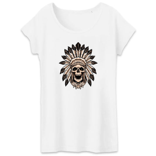 T shirt Femme Tête de Mort indienne