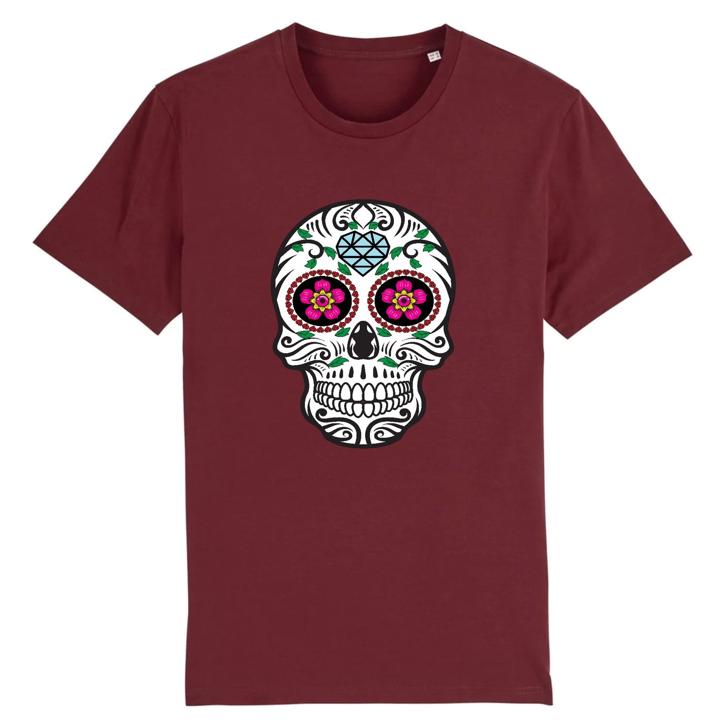 T shirt tete de mort mexicaine diamant