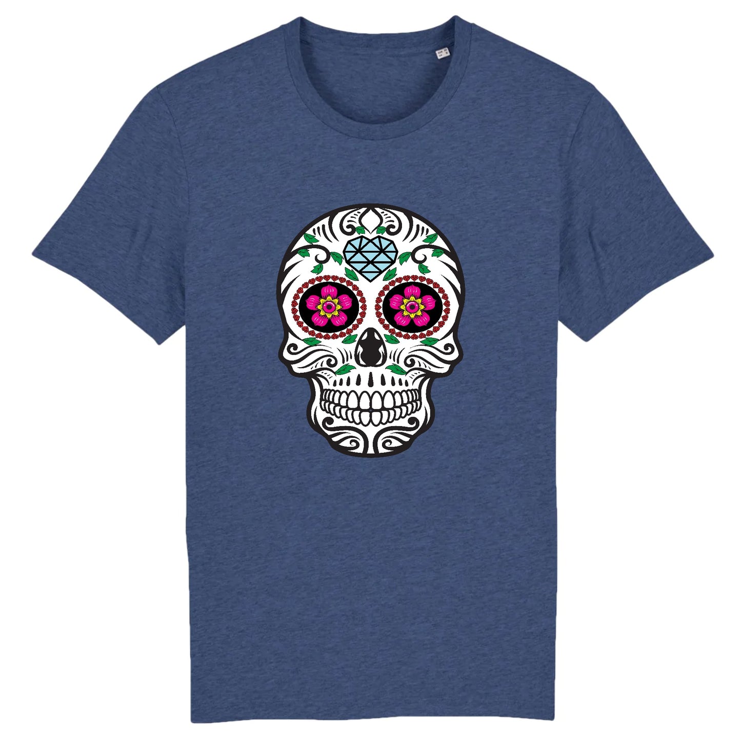 T shirt tete de mort mexicaine diamant