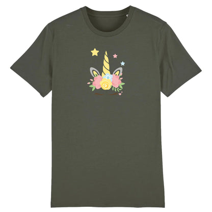 T shirt Licorne couronne fleurs