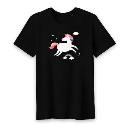 T shirt homme col rond Licorne sur les Nuages