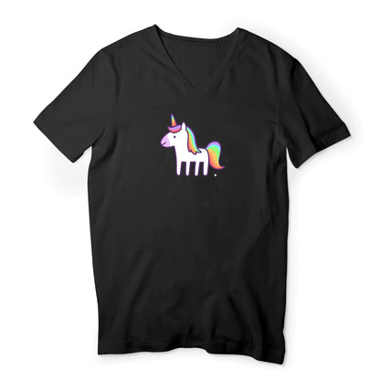 T shirt homme col V Licorne Arc en ciel