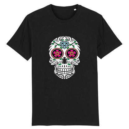 T shirt tete de mort mexicaine diamant