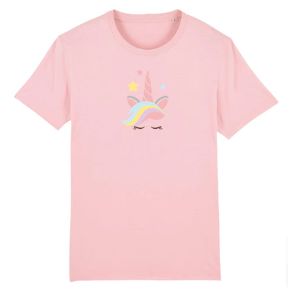 T shirt Unisex Licorne avec corne rose
