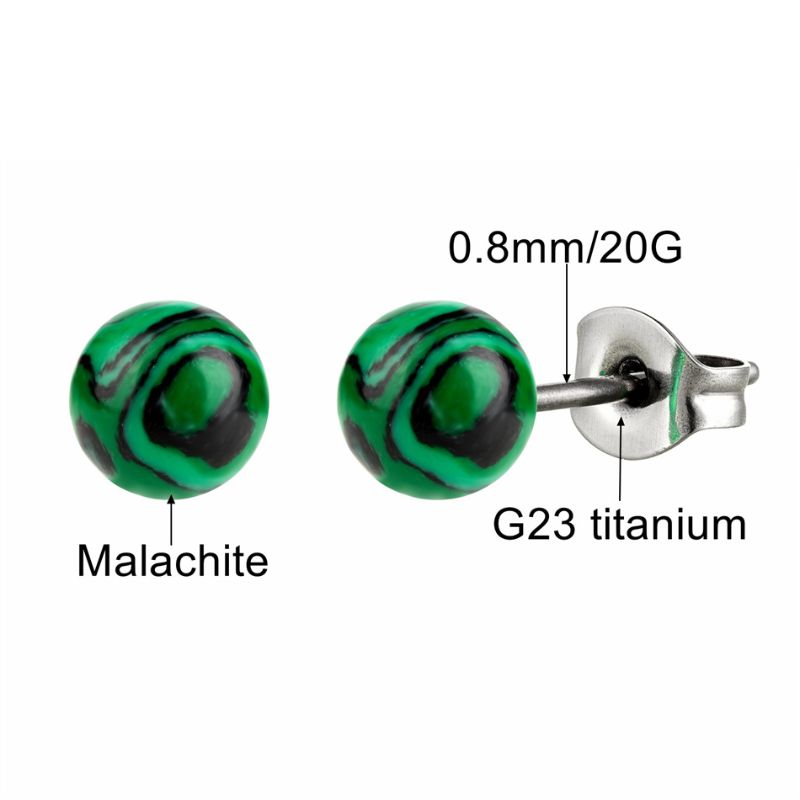 Boucle d'oreille malachite