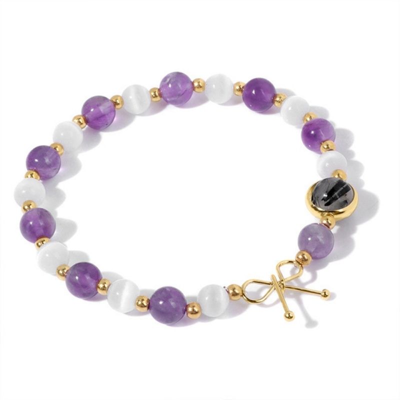 Bracelet améthyste et pierre de lune